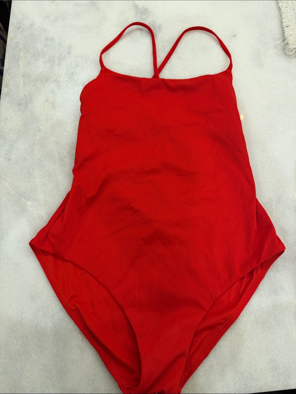 Victoria's Secret Red Ribbed One-Piece Swimsuit